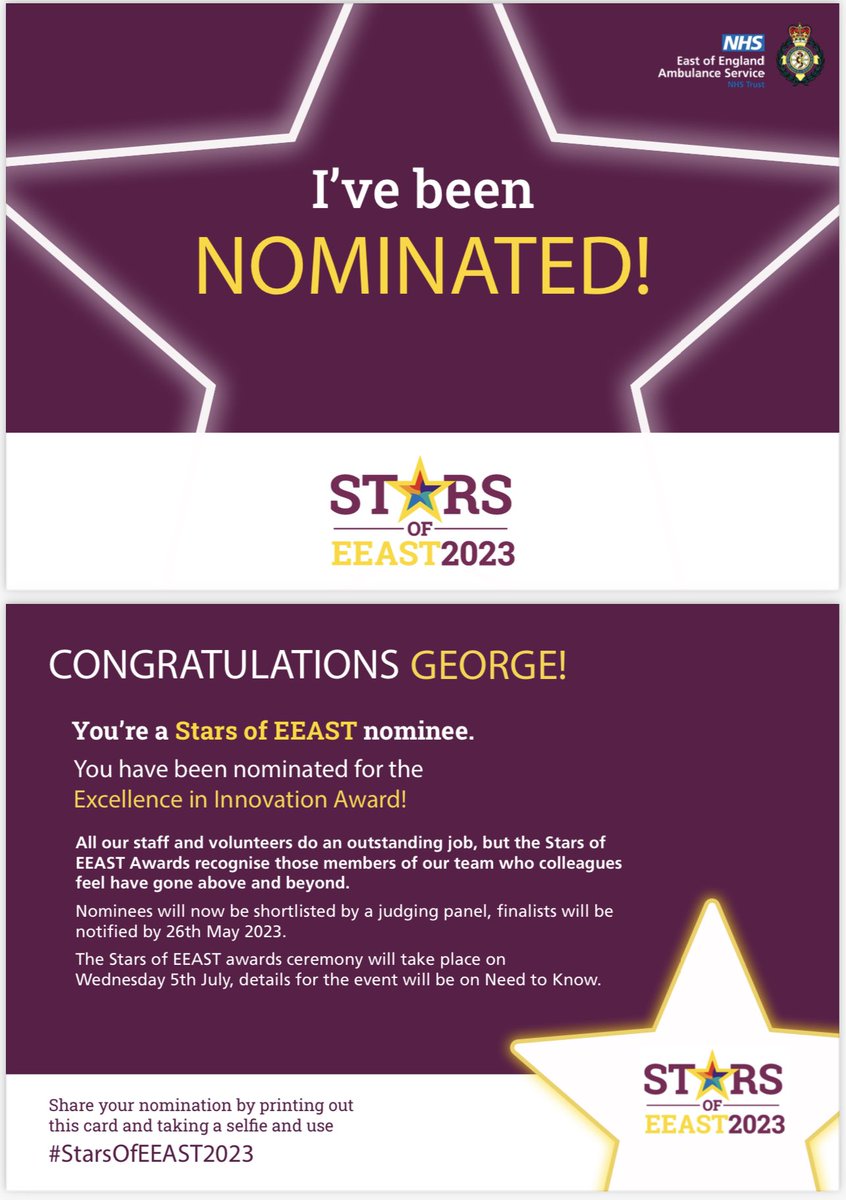 Very surprised to have this lovely email land in my inbox last night, for (I think) my work on building, designing and releasing The EOC Hub! 

Very thankful to have been nominated for the excellence in innovation! ☺️ 

#StarsOfEEAST2023 #TeamEEAST #WeAreEEAST