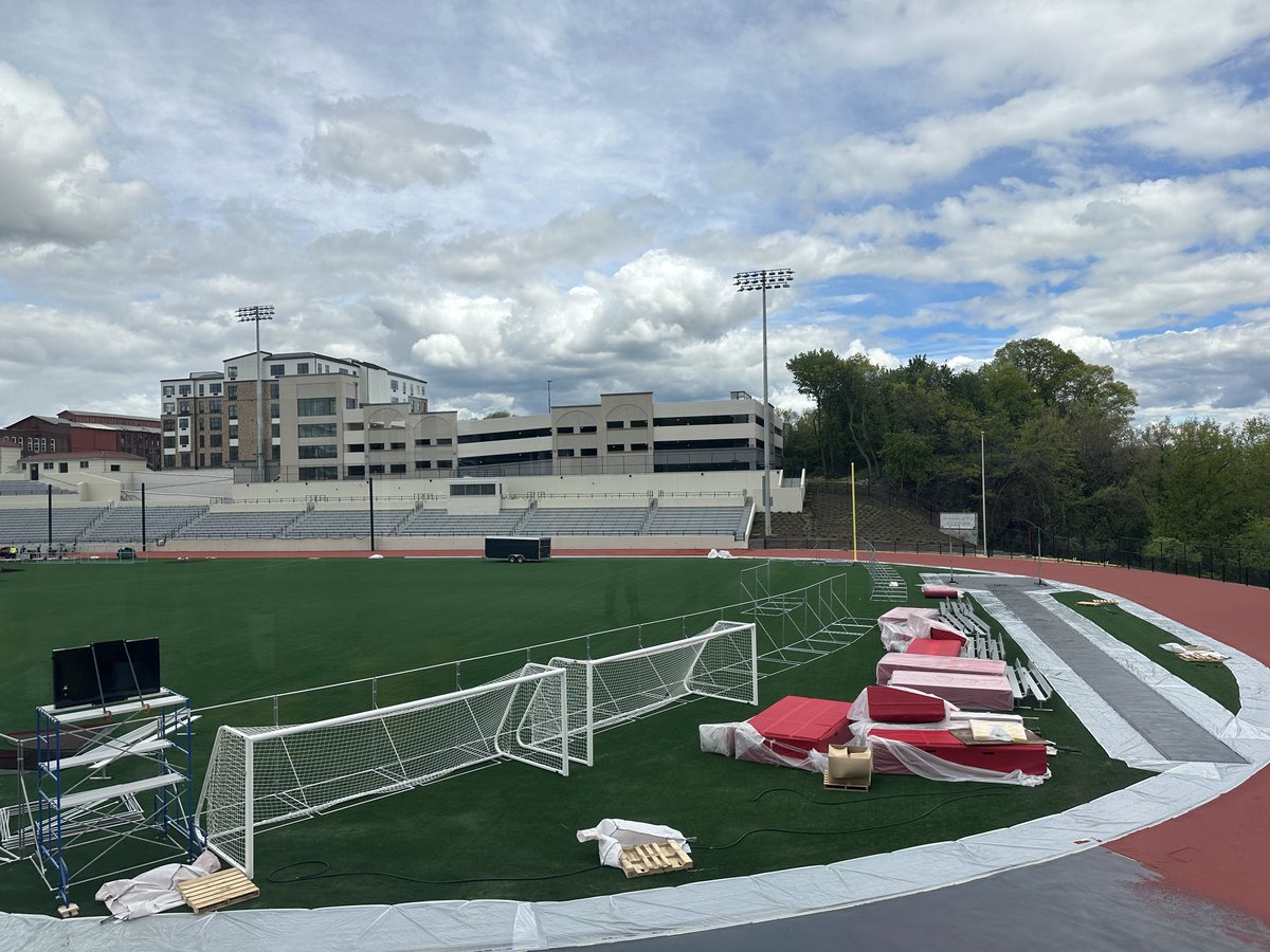 16 Days until Reopening: More equipment has arrived at Hinchliffe. Work on the track has also begun. #HinchliffeStadium #TheRebirth #PatersonNJ