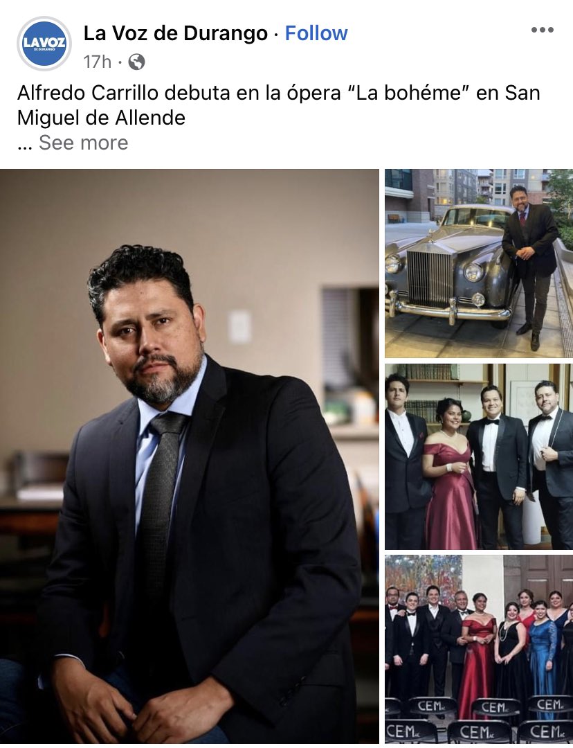 TenorCarrillo's tweet photo. Thank you to @LaVozdeDurango and  @Operisima Mexico and el Instituto de Bellas Artes de #Guanajuato and many more…read more on Facebook. #OperaSinger #operascene #opera #laboheme https://t.co/joZPIVXvfH
