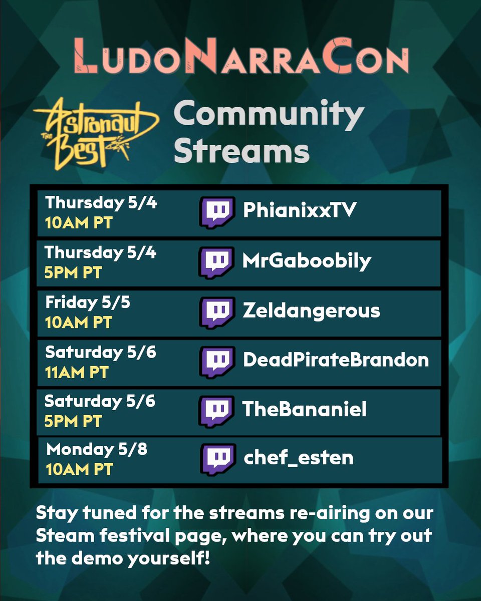 Twists and turns amok in our #LudoNarraCon demo! To celebrate the never-before-seen mission, watch streamers @PhianixxTV @zeldangerous <a href="/DeadPirateB/">DeadPirateBrandon - No More… (REBRAND INCOMING)</a> <a href="/TheOGBananiel/">The Bananiel</a> and more give their reactions.

What choices will they make? Tune in on Twitch and Steam!
