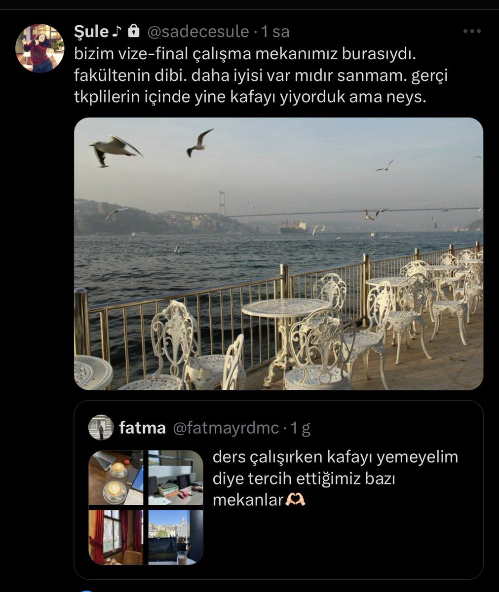 mervebilginim's tweet photo. Bir keresinde büyük bir gemi geçince dalgalar yüzünden fotokopiciden aldığım notlar ıslanmıştı🥲�� @sadecesule ne güzel dertlerimiz varmış 🥹 https://t.co/SeqMZV8IuV