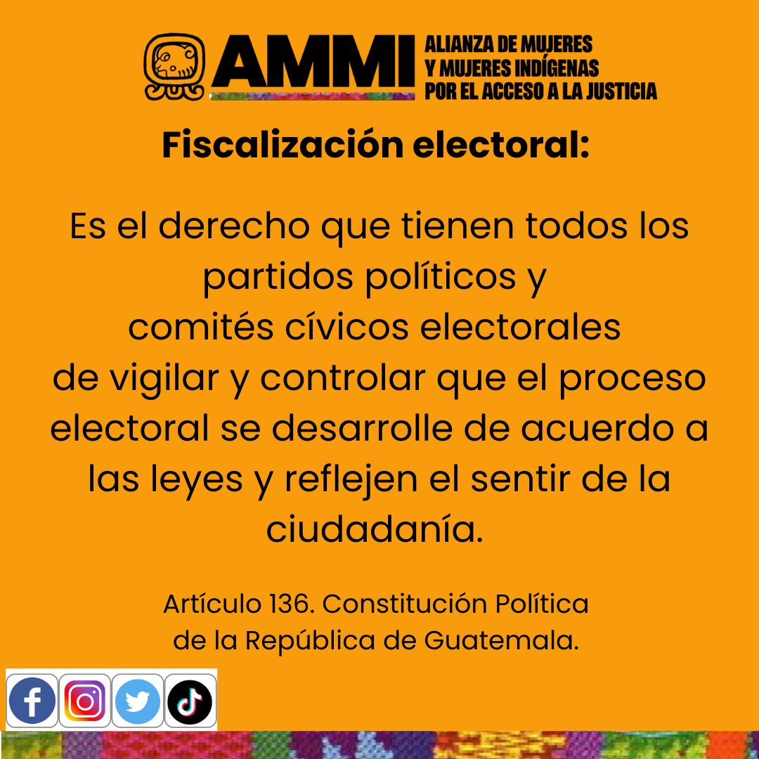 AlianzaMMI's tweet image. La fiscalización electoral es importante para que el proceso electoral cumpla con la normativa nacional. Un tema importante cuando se sigue hablando de un posible fraude electoral.
#Constitución #EleccionesGenerales #elecciones2023 #MujeresYPoder #Justicia #LEEP #CampañaElectoral