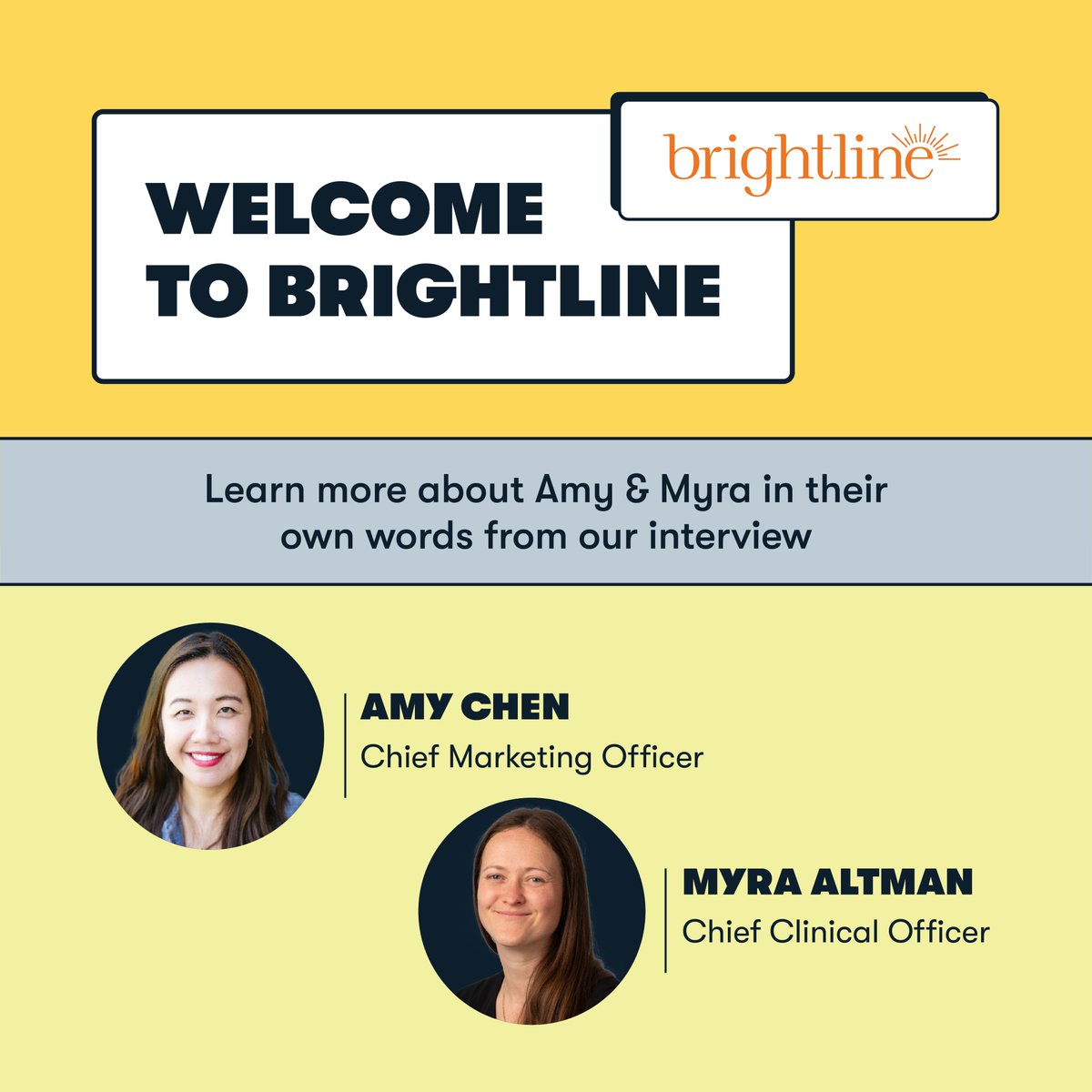 We're excited to welcome the newest leaders of Brightline's leadership team! Learn more about Amy and Myra here: hellobright.co/amyandmyra ✨