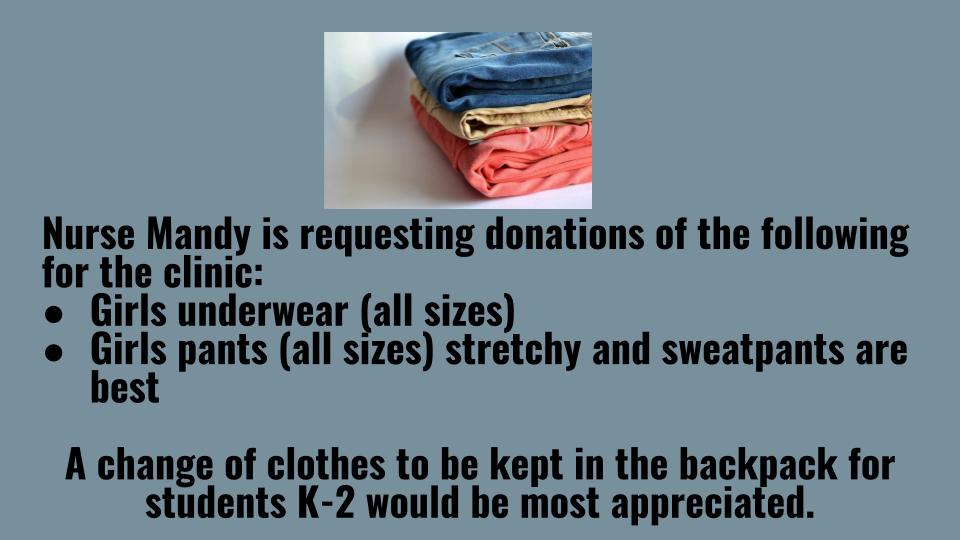Donations may be dropped off to the office during school hours.
#riversideproud