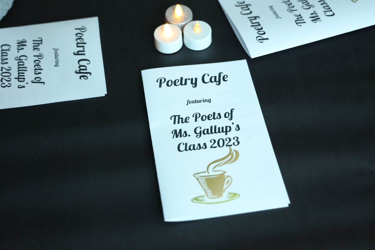 FSD79's tweet photo. All of the cool cats and daddios in Ms. Gallup's first-grade class welcomed guests to their groovy Poetry Cafe where they dropped some hip original poetry. #Together79.  . https://t.co/qHOIR7h8NK