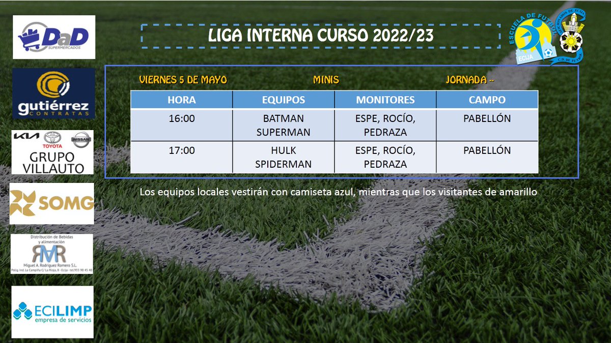 Partidos para el jueves y el viernes!!