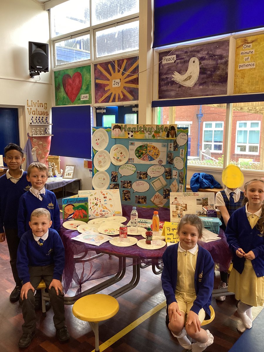 Y2 loved showcasing their learning at the PSHE fayre. We shared our knowledge of yoga and meditation and how this can help us relax, sharing our worries and the importance of healthy eating 🍎💪🧘‍♂️<a href="/QueensCoEURC/">Queen's Park C.E/U.R.C. Primary School</a> <a href="/MissKnocktonQP/">MissKnocktonQP</a>