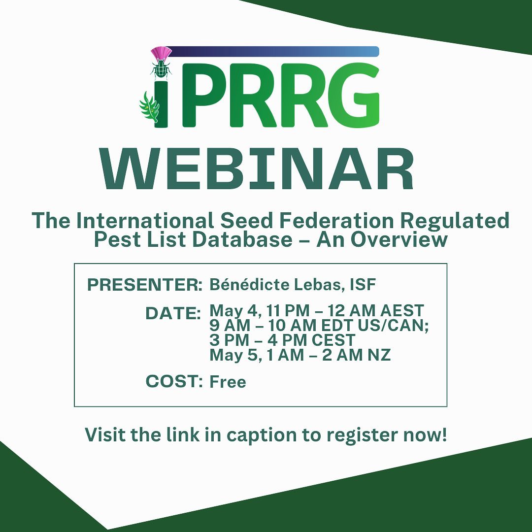 One last reminder about the upcoming <a href="/iprrg/">iprrg</a> webinar - hours away! Bénédicte Lebas of International Seed Federation. Zoom via Luma. Link: lu.ma/m6qsnsx4

Hope you'll join. Please share with others.