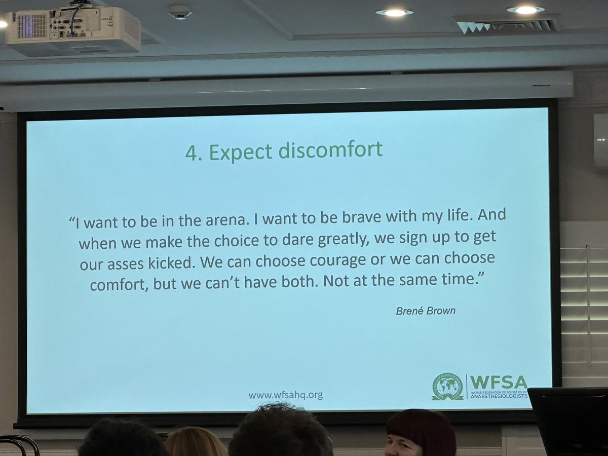 Want to be a leader? “When we make the choice to dare greatly, we sign up to get our arses kicked.” A/Prof Morriss quotes Brene Brown 
 #elc23syd
