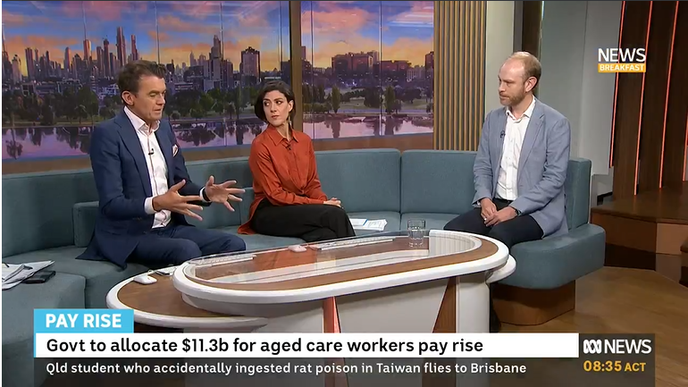ageing_au's tweet photo. The Albanese Government has announced that it will fund (in full) a 15% pay increase for more than 250,000 #agedcare workers from 1 July 2023.
ACCPA CEO @tom_symondson spoke with @abcnews on the topic > https://t.co/mLJ5aRKxXA
Read ACCPA's media release > https://t.co/wsE2cTuOjP https://t.co/SweaKeC8JW