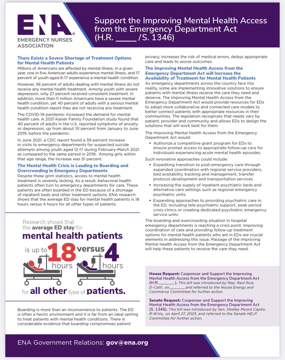ChrisRN_Parker's tweet photo. S.1346 - Support the Improving Mental Health Access from the Emergency Department. https://t.co/Sczdkc0BHo