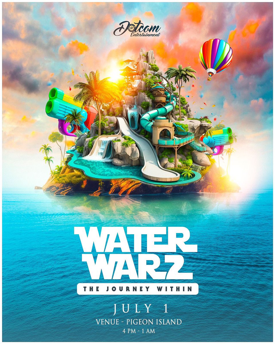 dotcomsounds1's tweet photo. From the depths of hibernation beholds the ultimate water kingdom. A water party unlike any other featuring water toys, water balloons, pools, hoses, water slides and lots more. A fun,rum, sun, bikinis n buns atmosphere awaits….indulge in the journey within. https://t.co/erCWeCowEK