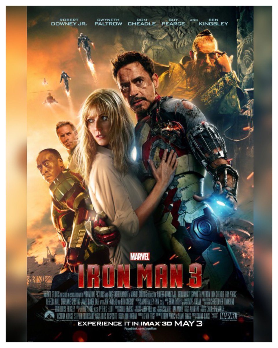 10 Years #IronMan3 Starring: #RobertDowneyJr. #GwynethPaltrow #DonCheadle #GuyPearce #RebeccaHall #StéphanieSzostak #JamesBadgeDale #WilliamSadler #MiguelFerrer #JonFavreau #BenKingsley #PaulBettany #TySimpkins Directed By: #ShaneBlack #IronMan
 
#WreckLeaguePodcast