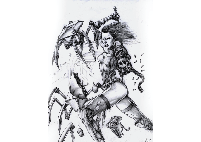 MauriceOdedeArt's tweet photo. In the process of updating my portfolio I came across this throwback sketch I did of #RiotShell circa 2010. #ThrowBackThursday #Comics https://t.co/StCZEkNvIl