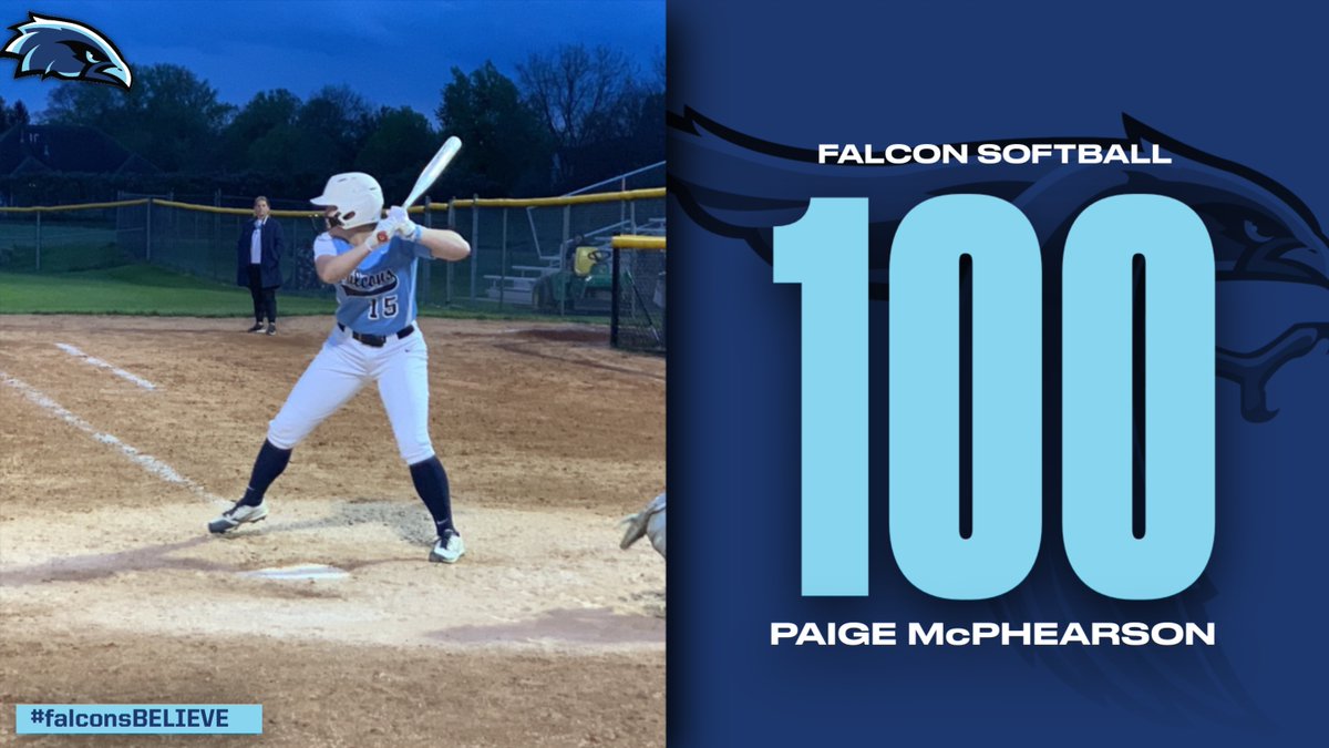 Congratulations to Senior Paige McPhearson on reaching the 100 HIT milestone tonight (only 3 seasons)!!!
#falconsBELIEVE