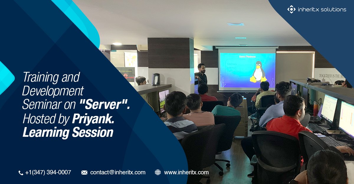inheritx's tweet image. Another day, a whole new learning session! Priyank recently conducted an interactive seminar on #Server for the InheritX Family. Here is the #glimpse of this interesting and informative learning session.

#session #inheritxsolutions #learningsession #seminar
