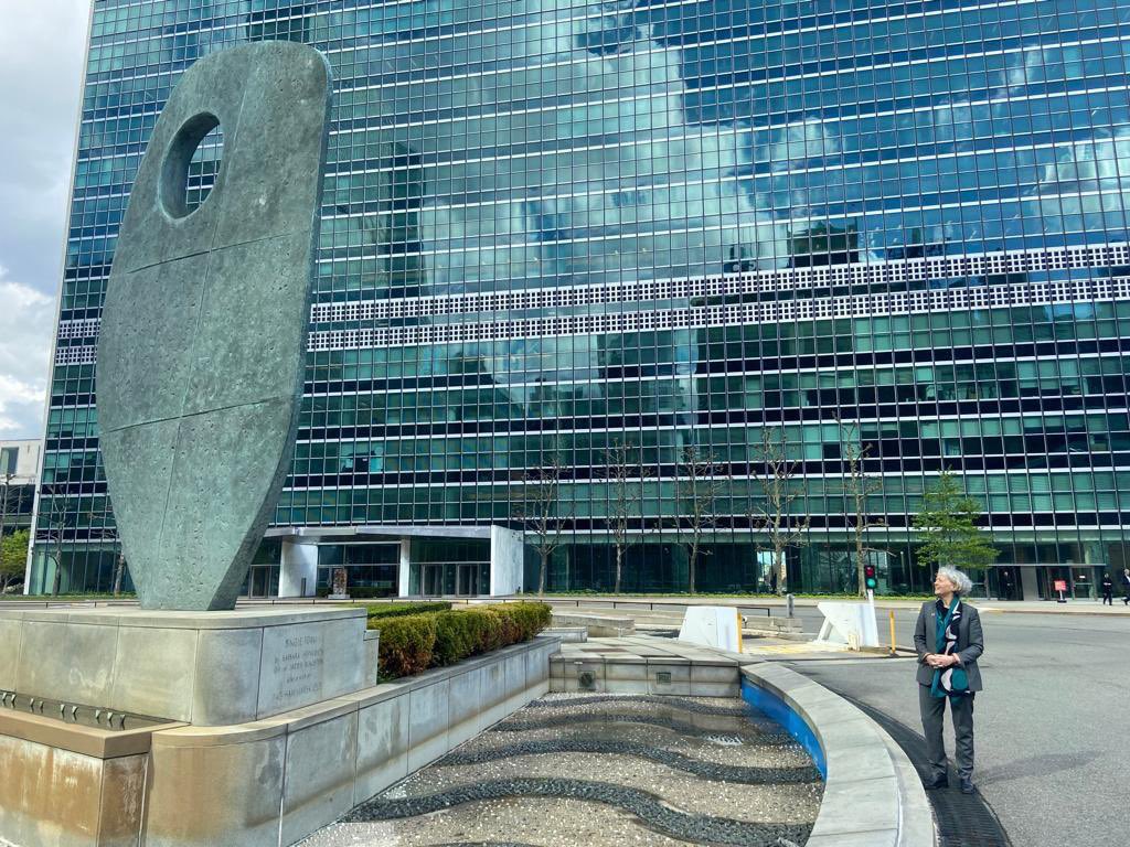Honoured to speak at 8th UN Forum on Science, Tech & Innovation for the STDs. Delighted also to see Cornwall’s Barbara Hepworth sculpture ‘Single Form’, in memorial to Dag Hammarskjold, and a symbol of continuity and solidarity for our future @UNDESA STI forum #Tech4SDGs #FCDOCSA