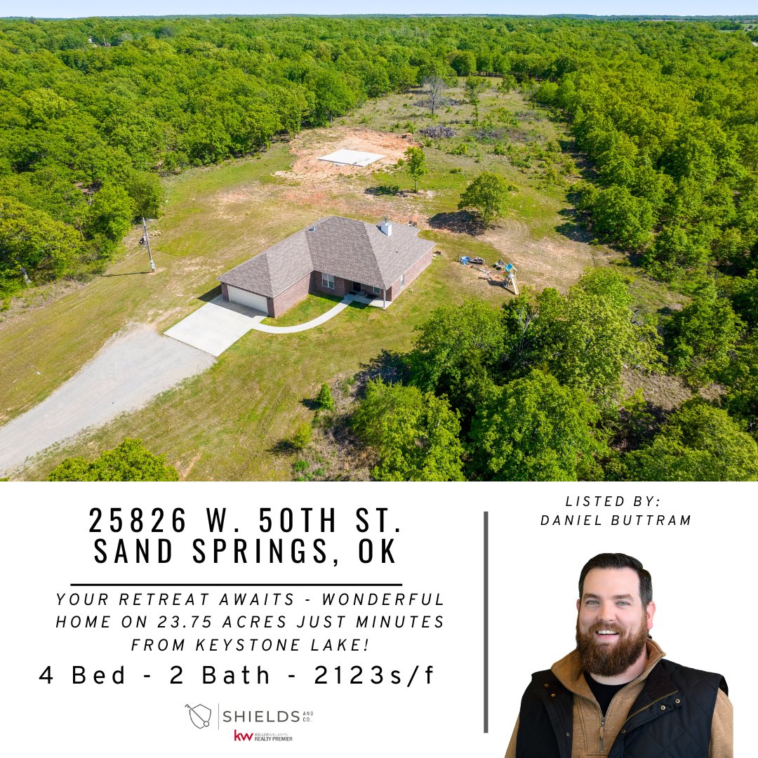 daniel_buttram's tweet photo. 📍Sand Springs
🛥️ Keystone Lake
Schedule a showing today!
📲 918.284.7829
#realtors #business #listing #properties #kellerwilliams #homes #newlisting #homebuyers #realtor #kw #oklahoma #movingtooklahoma #tulsa #tulsarealtor #owasso #brokenarrow #sandsprings #keystonelake https://t.co/HThvtxkUYt