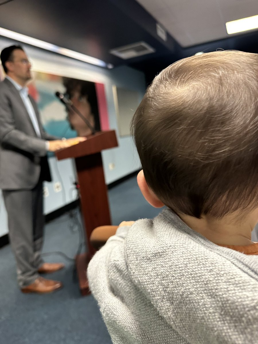 Yesterday was #NationalBabyDay! Here’s my baby, Emilia, listening to a presentation from @First5Assoc ED Avo Makdessian at @FIRST5SCC’s commission meeting last week. #ThinkBabies #InvestInKids #ChildCareForAll