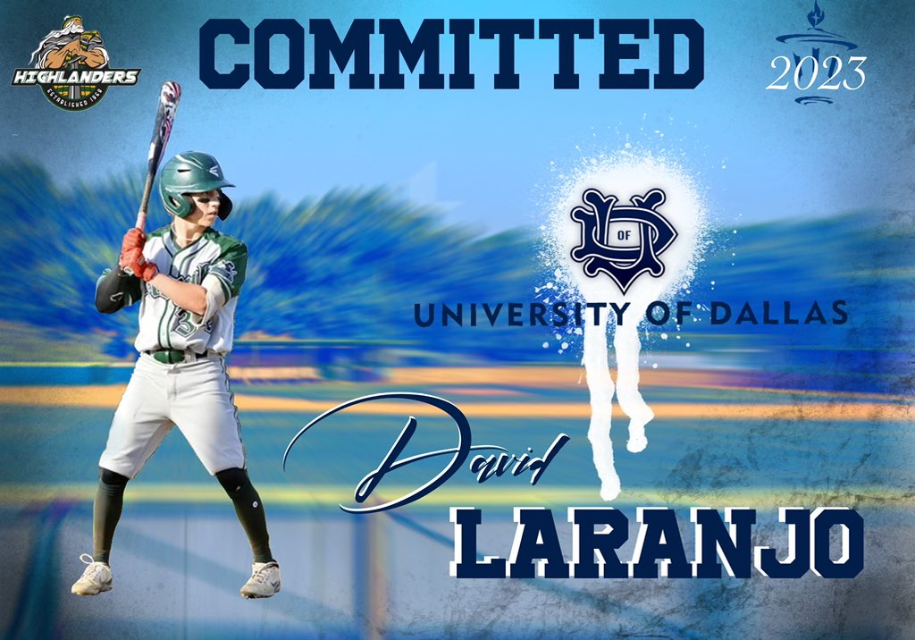 David Laranjo (@davidlaranjo3) on Twitter photo I am blessed to announce that I have committed to further my academic and athletic career at the University of Dallas. I want to thank God, my family, and my coaches along the way. <a href="/UDCoachGrafton/">Erik Grafton</a> <a href="/NateRamsey155/">Nate Ramsey</a> <a href="/UDallasBaseball/">UDallas Baseball</a> I am blessed to announce that I have committed to further my academic and athletic career at the University of Dallas. I want to thank God, my family, and my coaches along the way. <a href="/UDCoachGrafton/">Erik Grafton</a> <a href="/NateRamsey155/">Nate Ramsey</a> <a href="/UDallasBaseball/">UDallas Baseball</a>
