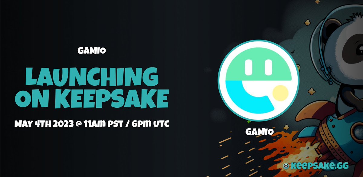 KeepSakeMarket's tweet photo. 📢Keepsake Sui May 4th Launch day Announcement!

🔥 We are pumped to announce the @GamioNFT May 4th launch schedule on Sui Mainnet:

🕹 5 PM UTC: Whitelist
🕹 6 PM UTC / 11AM PST : Public mint!

🔔Don't snooze this alarm!! FREE FREE mint to snag! 

👉https://t.co/mnABoTWCDS https://t.co/LdzhHX7aQ4