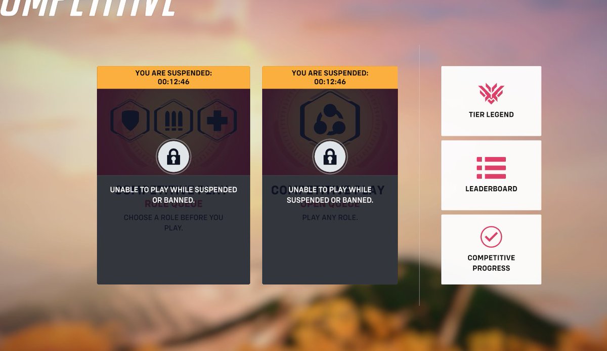 TripleForged's tweet photo. Hey @PlayOverwatch why did I get a suspension because the "Applying Update" screen timed me out of my comp match? T.T https://t.co/wJKnInvHVZ