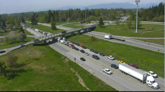 DriveBC's tweet image. ⚠️ #BCHwy1 vehicle incident eastbound, east of 232nd. Crews are en route. Drive with caution and expect delays.
#LangleyBC
