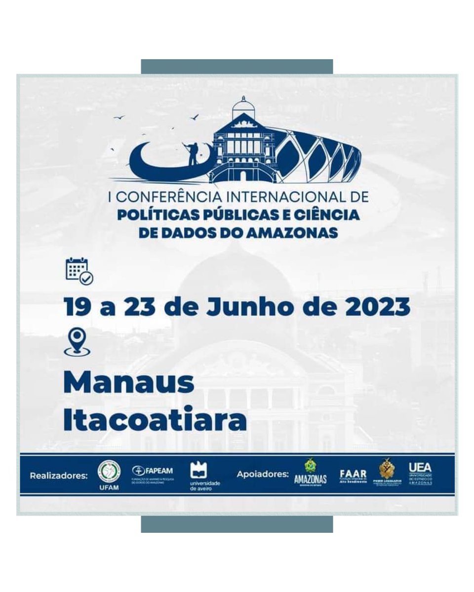 jtrecenti's tweet photo. A Ciência de Dados está cada vez mais presente na tomada de decisão em políticas públicas. Por isso, não perca a II Conferência de Ciência de Dados para as Ciências Sociais, que acontecerá de 19 a 23 de junho de 2023 em Manaus e Itacoatiara, Amazonas, Brasil. https://t.co/BBx5lnoE5a