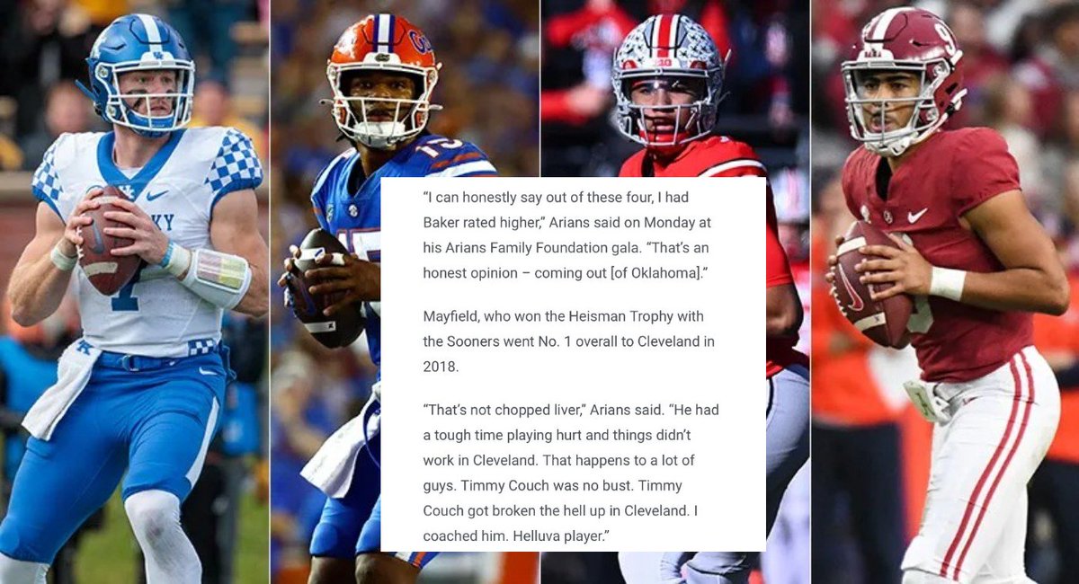 Dov Kleiman on Twitter "Bucs Senior Advisor Bruce Arians says that QB Baker Mayfield "graded