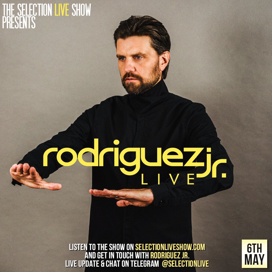 The Selection Radio Show (@lsselection) on Twitter photo I have the Big honour to receive the amazing Rodriguez Jr. <a href="/rodriguezjunior/">Rodriguez Jr.</a>, producer, Dj & Live performer who will be my guest on the #selectionliveshow
Listen here: selectionliveshow.com Sat May 6th at 9pm UK Time
More info:fb.me/e/V7tWHtFV I have the Big honour to receive the amazing Rodriguez Jr. <a href="/rodriguezjunior/">Rodriguez Jr.</a>, producer, Dj & Live performer who will be my guest on the #selectionliveshow
Listen here: selectionliveshow.com Sat May 6th at 9pm UK Time
More info:fb.me/e/V7tWHtFV