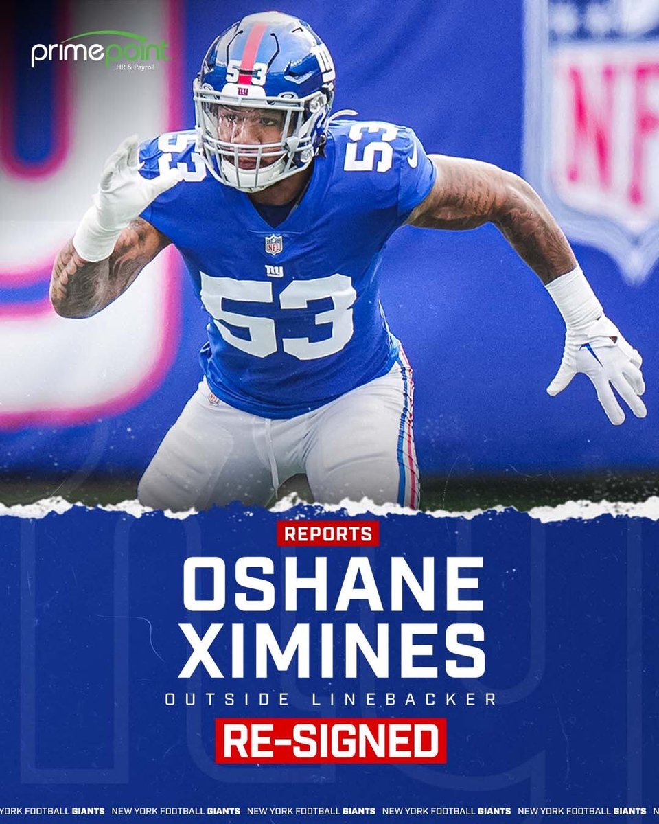 Reports: We have re-signed OLB Oshane Ximines 

Details: nygnt.co/rm53