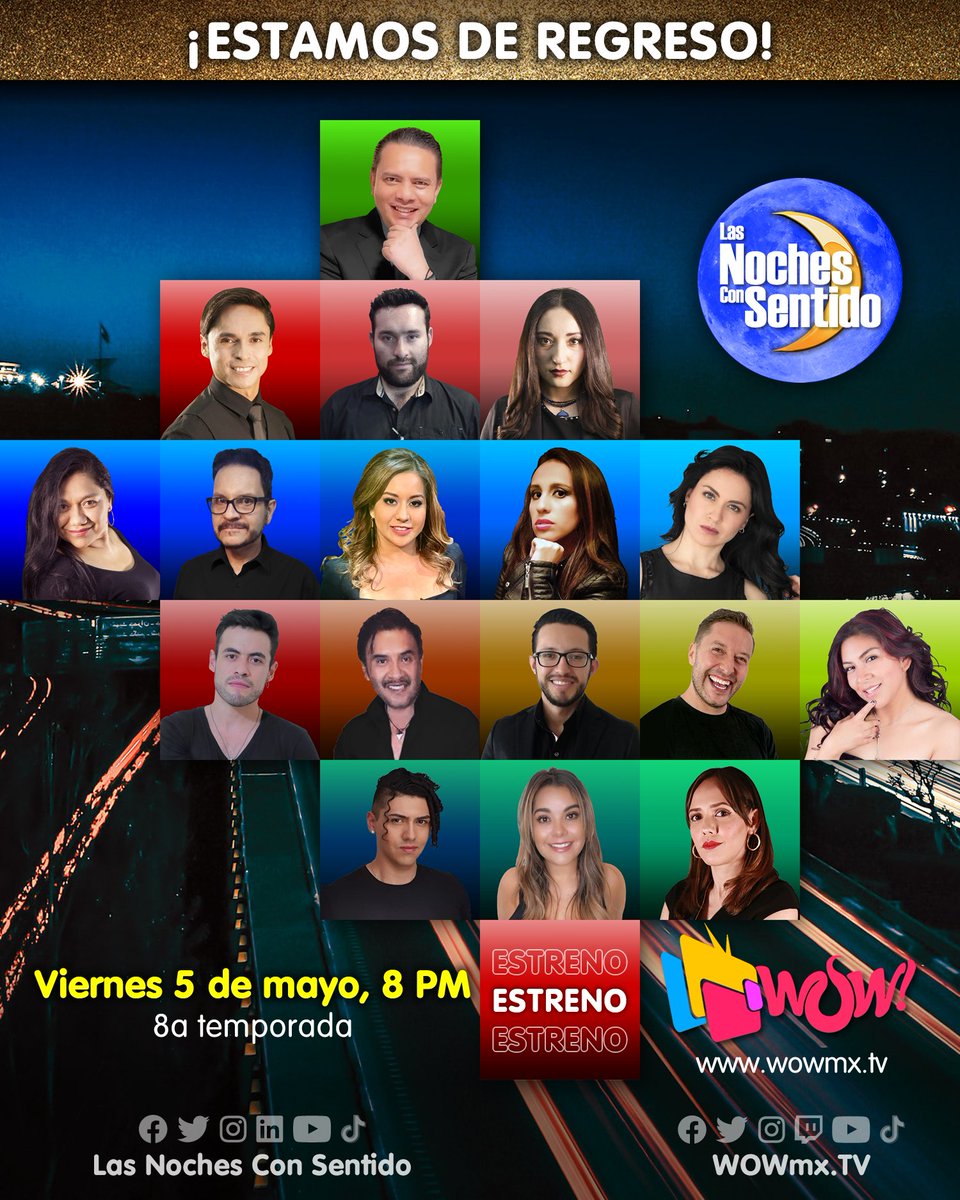 lasnochesconsen's tweet photo. ¡DESDE EL VIERNES 5 DE MAYO!

@alexcatalanmx, conductores y colaboradores estamos de regreso en el programa de TV, desde las instalaciones de @WowmxTv, todos los viernes de 20 a 22 horas

#lasnochesconsentido #temporada8 #wowmx #televisiondigital

cc @sergiordmx @EduardoRoiba https://t.co/qBkCez3vib