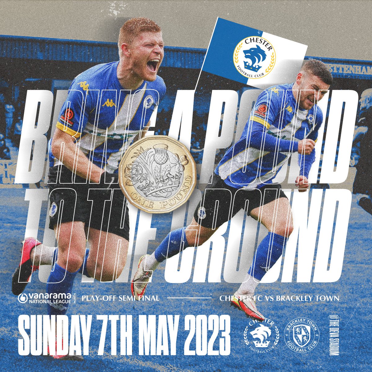 Cestrians_1885's tweet photo. We’ve also worked with the club to make over 2,000 flags available around the ground, plus plenty of big wavers along the Harry Mac and of course the surfer flag. Let’s make the Deva a sea of blue and white. 🔵⚪️🔵⚪️🔵⚪️

4 days to go. 🔵🦭 https://t.co/r0fLsU5dPJ