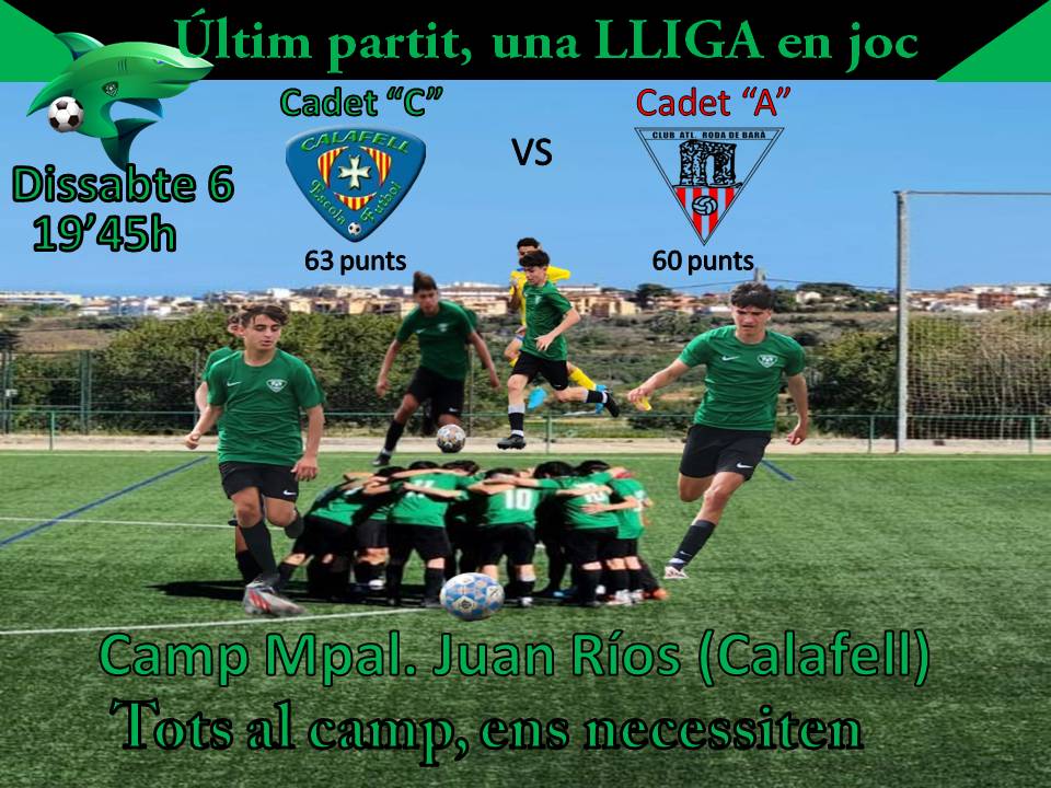 ARRIBEN LES EMOCIONS FORTES ... COMENCEM PEL CADET C!!!
Lee más en : efbcalafell.cat/publication/15…