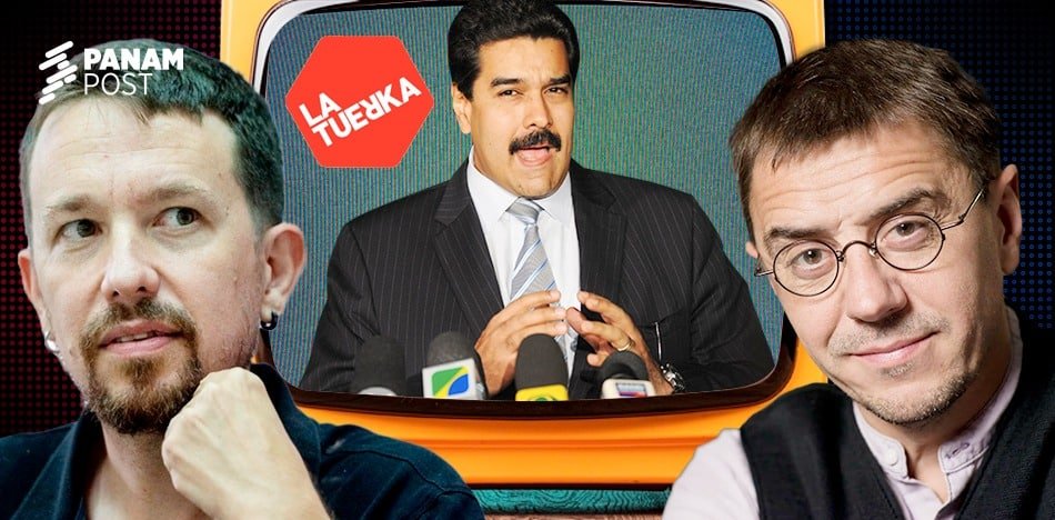 _NOALCOMUNISMO's tweet photo. Maduro financió con casi medio millón de dólares programa de TV que lanzó a Podemos
Podemos declaró como "fideicomiso" los 425.000 euros recibidos del chavismo para mantener al aire el programa La Tuerka, de Pablo Iglesias. Hacienda descubrió la maniobra financiera. Entre los beneficiados aparece una muy cercana colaboradora de la ministra de Igualdad, Irene Montero