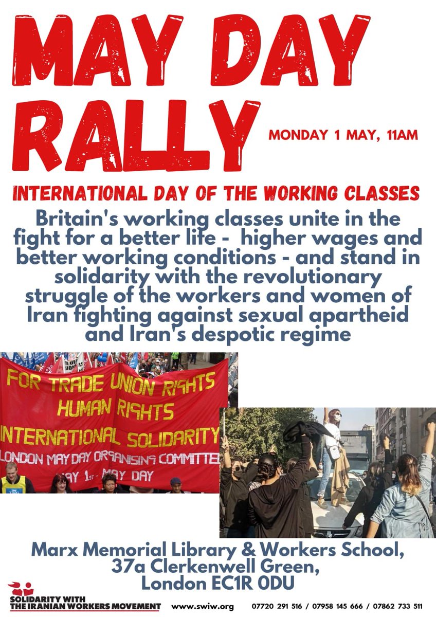 SwiwCommittee's tweet photo. Long Live May Day
International Day of the working-class.
We'll be joining the rally to express our solidarity with all workers across the world.
#MayDay #WorkersDay2023 #unite https://t.co/IWVrK90wjW