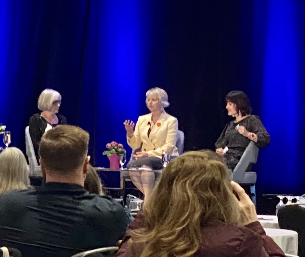 PrincipalGLi's tweet photo. Dr. Bonnie Henry and Dr. Daniele Behn Smith speak to youth mental health in BC, and the inherent rights of Indigenous peoples and truth and reconciliation. #MHISC2023 https://t.co/tC0oTdWeJQ
