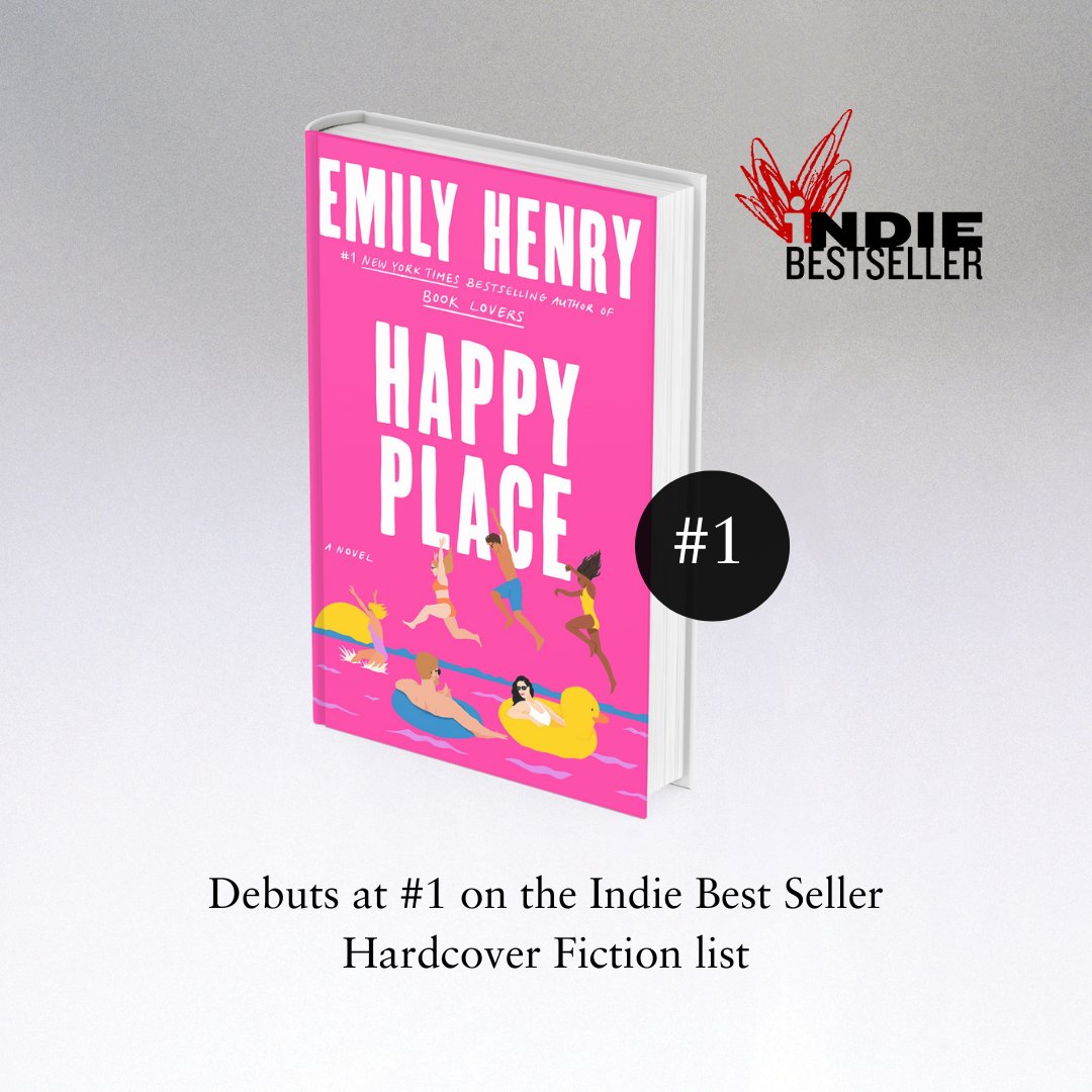 Congratulations, #EmilyHenry!⁠ ⁠ HAPPY PLACE is #1 on the @nytimesbooks print hardcover and combined print & e-book best seller list and #1 on the @ABAbook hardcover fiction best seller list! 😊🙌🎉 #ProudAgency⁠⁠