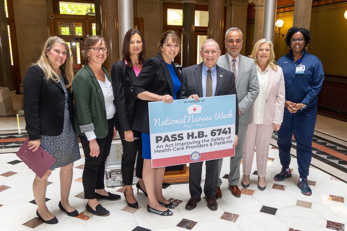 cthosp's tweet photo. HB 6741 would support the continuous efforts of CT hospitals to prevent violence and support the #healthcareworkforce.

Thank you Sen. Martin, @SaudAnwarCT, @SenHSomers, @CMcCarthyVahey, and all those advocating for this important bill #nursesweek #caringforct https://t.co/FwDFPrYZa0