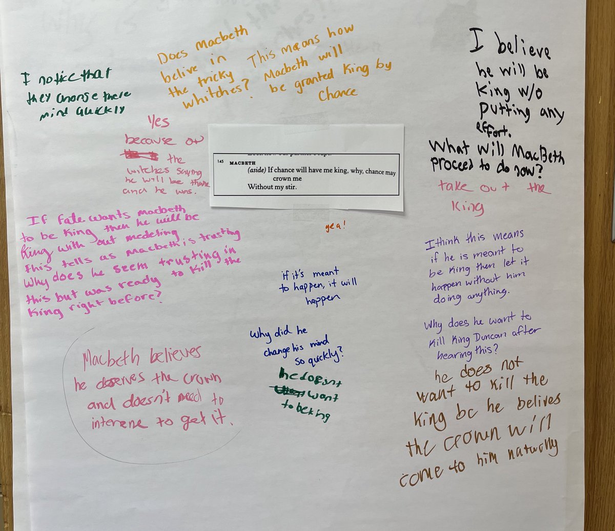 MissMonty516's tweet photo. Have you ever had a conversation in complete silence? These 10th grade ELA learners have. Today we unpacked complex Shakespearean language through a silent discussion 🤫 @mineolahs #mineolaproud https://t.co/52se8UOIk4