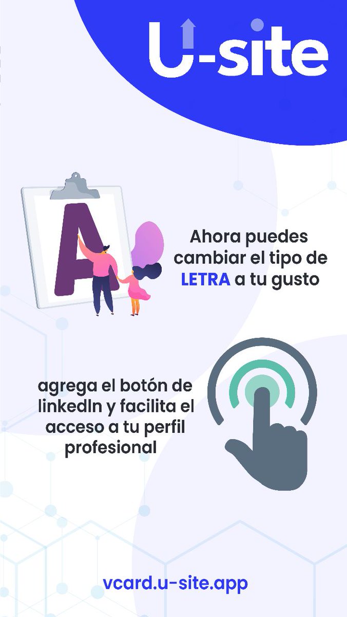 UsiteCode's tweet photo. Anunciamos cambios importantes en la vCard. 
Aumentamos la capacidad de personalización. ,🎉 https://t.co/uQieZyXtFf