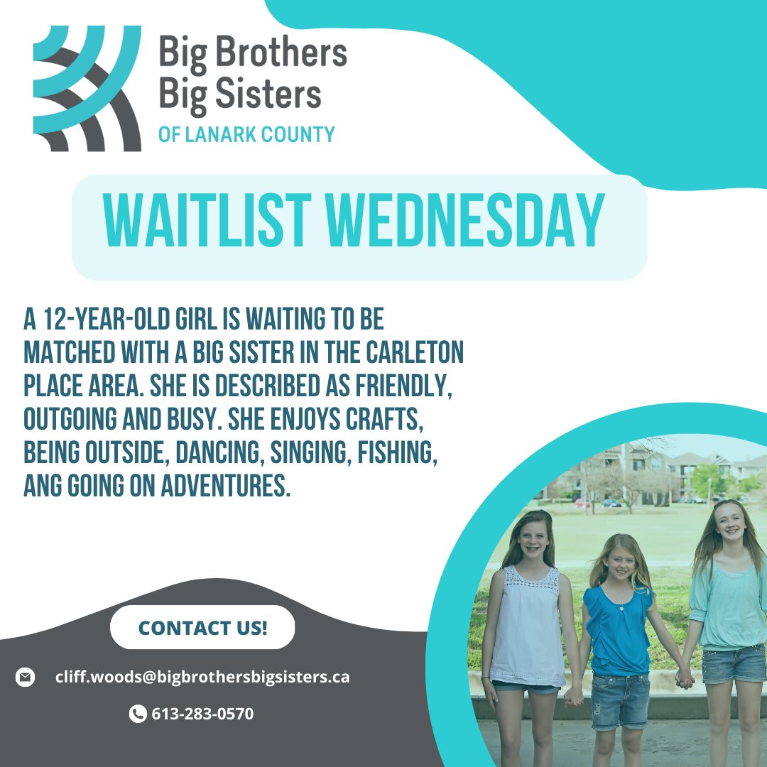 bbbslanark's tweet photo. #WaitlistWednesday
A great way to get involved and give back to your community. #MentoringMatters #BiggerTogether https://t.co/fGrieu6WCB