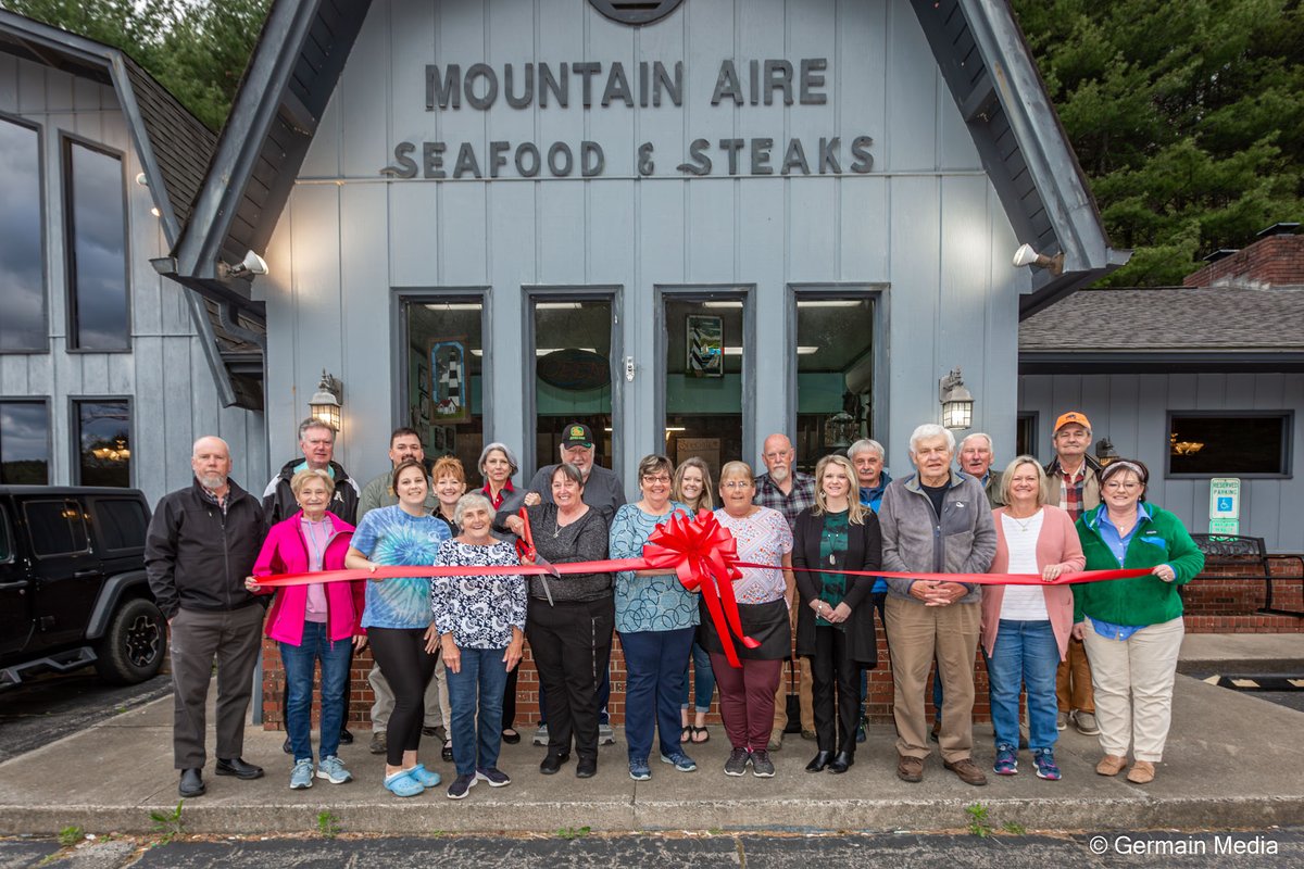 GermainMedia's tweet photo. Congratulations to Mountain Aire Seafood &amp; Steaks for their Ashe County, NC ribbon cutting today. A long established and loved local restaurant, they are now serving breakfast May 4-Oct 29, Thur-Sat, 7-11 am, and Sun, 7-10:30 am. https://t.co/K0bPMxq9Fo