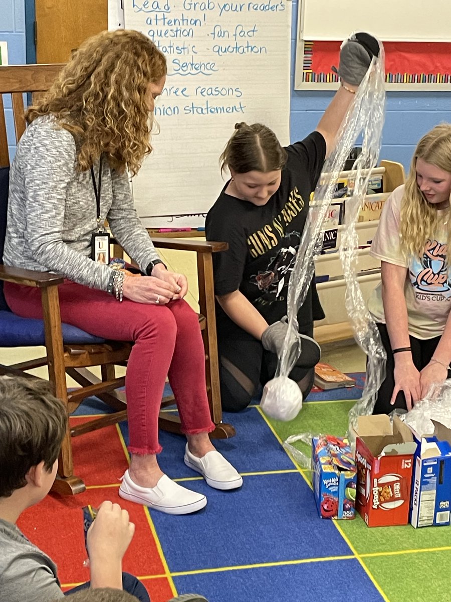 freud_nancy's tweet photo. Saran Wrap Game! Items from Restart hidden in a ball of plastic wrap. Kids had to unwrap as much of the ball as they could in 15 seconds, while wearing oven mitts! If they uncovered an item, they shared how it was related to the story. @UxbWhitin #celebratereading https://t.co/1PISiEo6SS