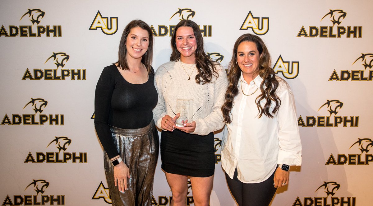 AdelphiSb's tweet photo. The hits just keep on coming … the good ones obviously. Prior to today’s awards announcement we celebrated on Monday at the annual @aupanthers End of the Year Awards ceremony! 

🏆: @lindsey_hibbs Female Athlete of the year/MVP

🏆: @courtneywengrynn Female Panther Leadership https://t.co/tElHWwMNRb