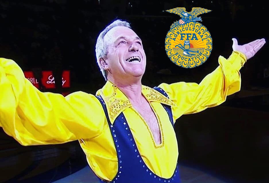 amazingsladek's tweet photo. So honored to perform for #FutureFarmersofAmerica at #OKFFA2023 #ConventionExpo @BOKCenter w/my #GreatBuddy, fellow #1976 #gymnastics #teammate & #NYSChampion ThomasDelloIocono #amazingsladek #AmericasOldest #DareDevil #Acrobat #DeathDefying TowerOfChairs #ItsALLForTheFANS! https://t.co/3A8ENtAmYS