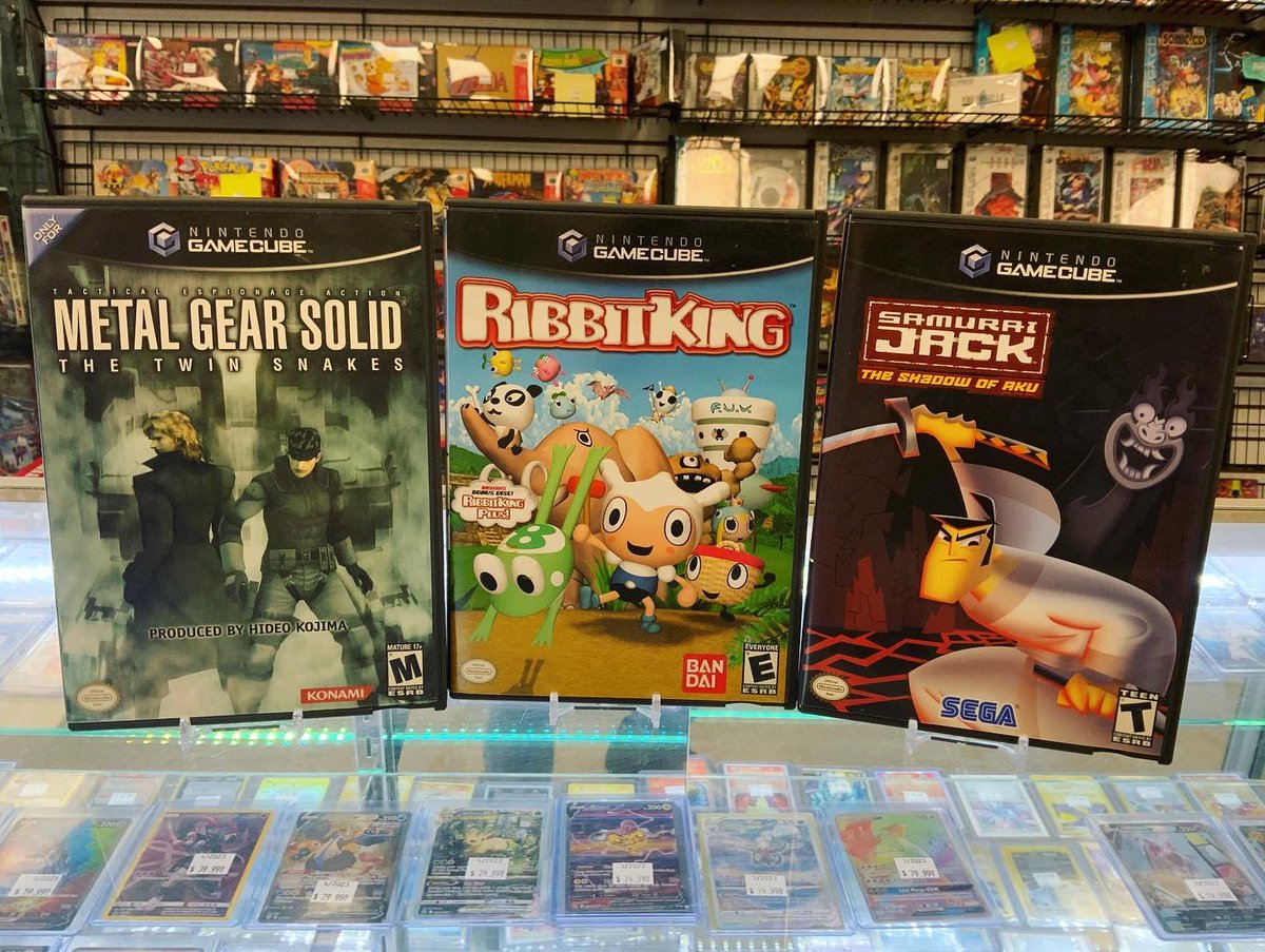RetroReplaymd's tweet photo. Some GameCube Games Going Out! Pokémon Box, Gotcha Force, Resident Evil, RibbitKing, Samurai Jack, and More! #nintendo #gamecube #nintendogamecube #videogames #pokemon #residentevil #gotchaforce #pokemonbox #gamecubegames #games #gamestore #retroreplaybelair #maryland #shoplocal https://t.co/BUm3cGopcg