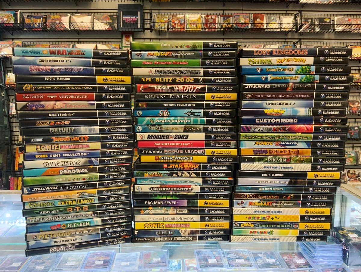 RetroReplaymd's tweet photo. Some GameCube Games Going Out! Pokémon Box, Gotcha Force, Resident Evil, RibbitKing, Samurai Jack, and More! #nintendo #gamecube #nintendogamecube #videogames #pokemon #residentevil #gotchaforce #pokemonbox #gamecubegames #games #gamestore #retroreplaybelair #maryland #shoplocal https://t.co/BUm3cGopcg