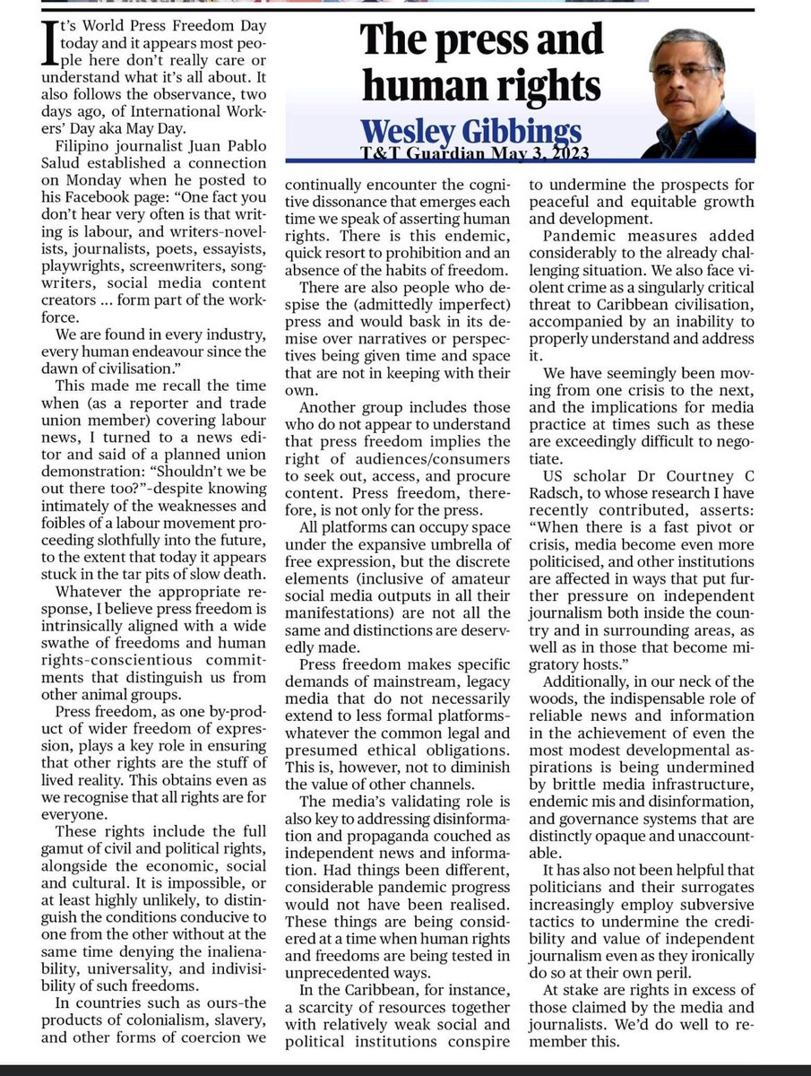 MATT joins with media globally to commemorate #WorldPressFreedomDay2023 . This is a reminder by <a href="/wgibbings/">Wesley Gibbings</a> to remain eternally vigilant .