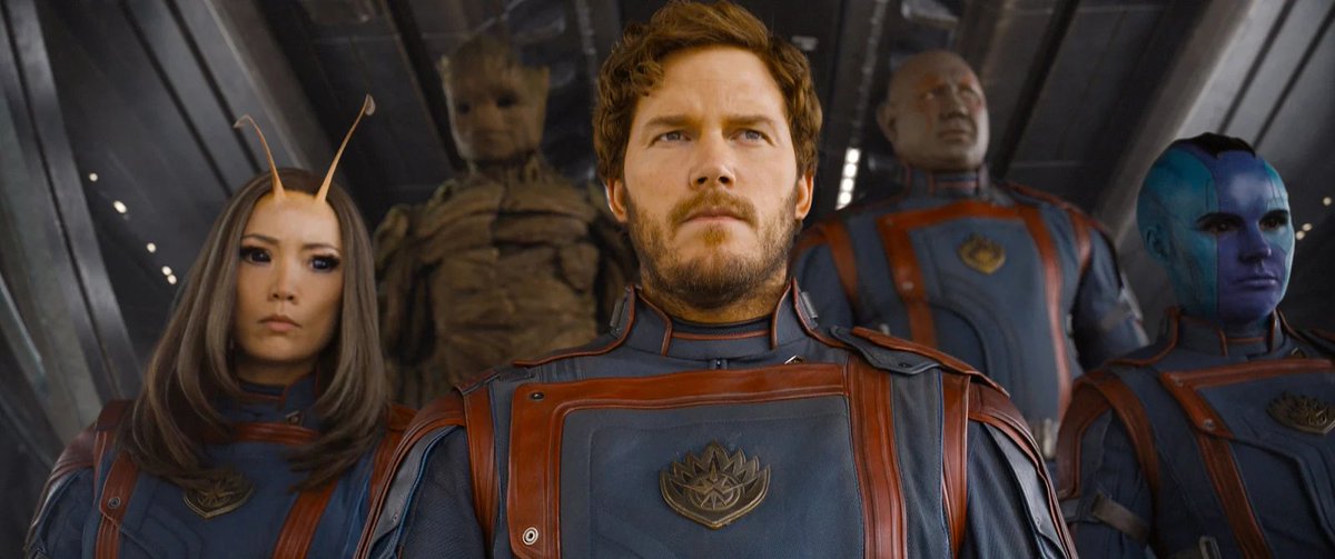 CinemaTweets1's tweet photo. James Gunn's 2.5 hour finale as writer-director of #GuardiansOfTheGalaxyVol3 (🌟🌟) may resonate with some, but not with us. More than anything, this film reminds us how far the MCU has fallen. Do you remember how original the first Guardians felt? Nothing feels fresh or new about this. Rather, we're given a film that runs way too long, a forgettable villain, and way too much Marvel special effects. It's at the point where we're running out of reasons to see more MCU movies.